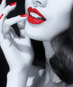 Woman With Red Lipstick Paint By Numbers