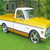 Yellow And White Classic Chevy Truck Paint By Numbers