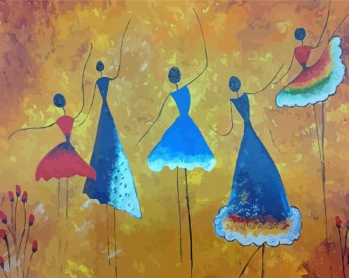 Abstract Dancing Girls Paint By Numbers