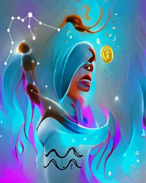 Aesthetic Aquarius Woman Paint By Numbers