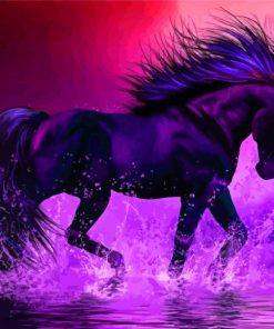 Aesthetic Purple Horse Paint By Numbers