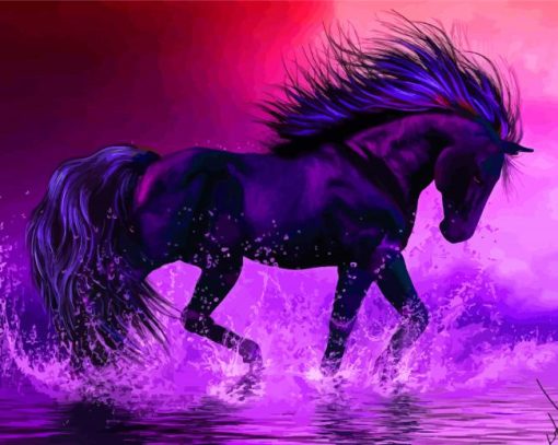 Aesthetic Purple Horse Paint By Numbers