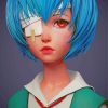 Aesthetic Rei Ayanami Paint By Numbers