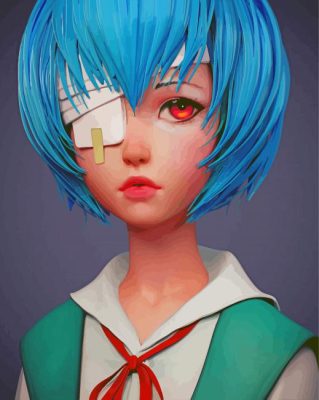 Aesthetic Rei Ayanami Paint By Numbers