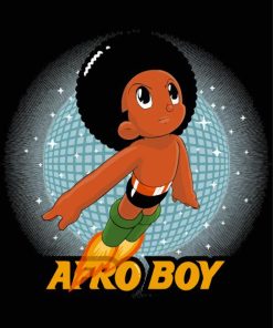 Afro Boy Cartoon Paint By Numbers