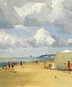 Beach At Gorleston By Campbell Archibald Mellon Paint By Numbers