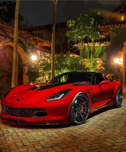 Black And Red C7 Corvette Paint By Numbers