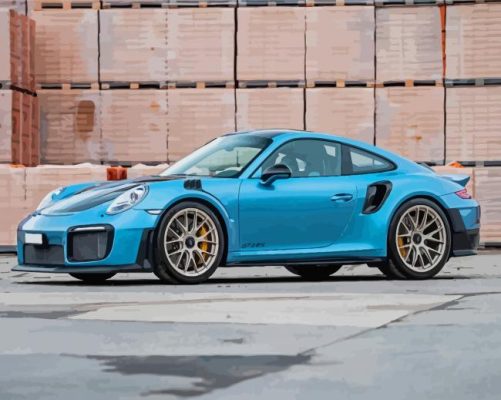 Blue Porsche Gtr2 Paint By Numbers