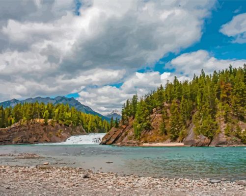 Bow Falls Paint By Numbers