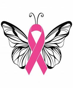 Butterfly Pink Ribbon Paint By Numbers