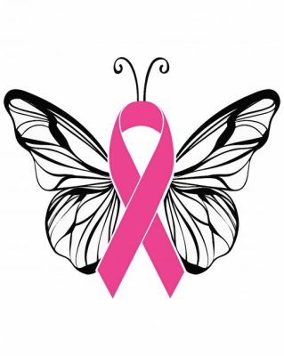 Butterfly Pink Ribbon Paint By Numbers