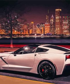 C7 Corvette With City View Paint By Numbers