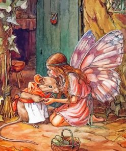 Cicely Mary Barker Fairy Visiting Mouse Paint By Numbers