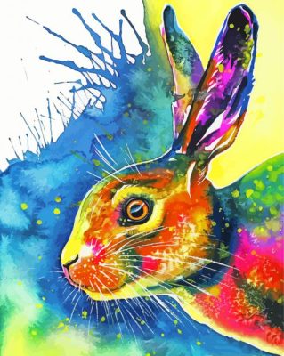 Colorful Hare Animal Paint By Numbers