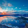 Crater Lake At Sunset Paint By Numbers