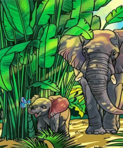 Elephants In The Jungle Paint By Numbers