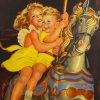 Frances Tipton Hunter Children On Carousel Paint By Numbers