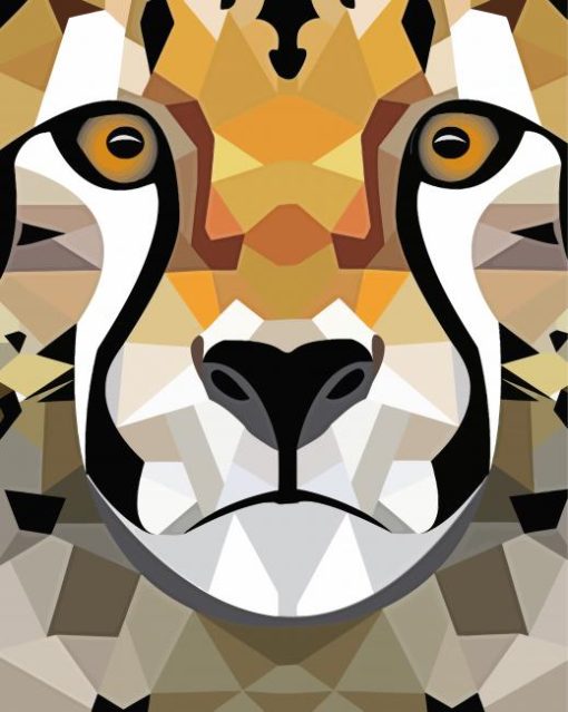 Geometric Tiger Paint By Numbers