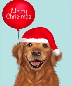 Golden Retriever Christmas Paint By Numbers