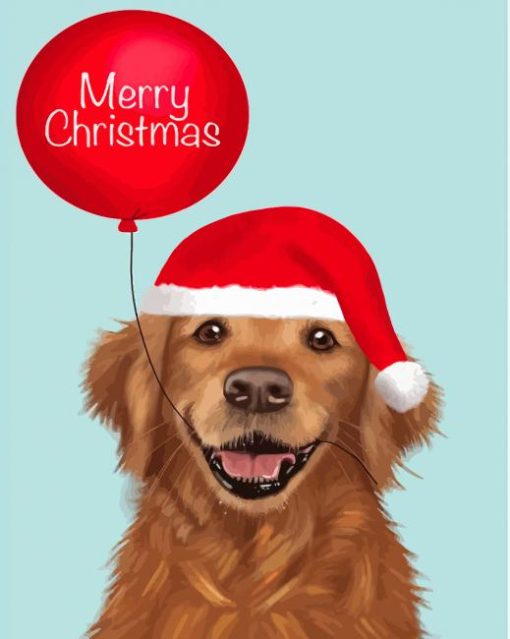 Golden Retriever Christmas Paint By Numbers