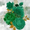 Green Gold Roses Paint By Numbers