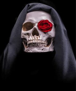 Grim Reaper Skull And Rose Paint By Numbers