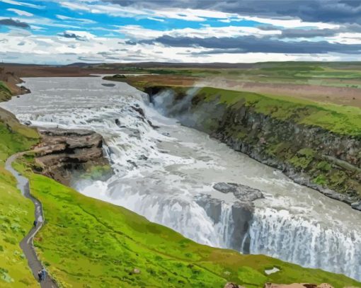 Gullfoss Falls Paint By Numbers