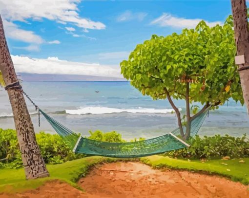 Hammock On Kaanapali Beach Paint By Numbers