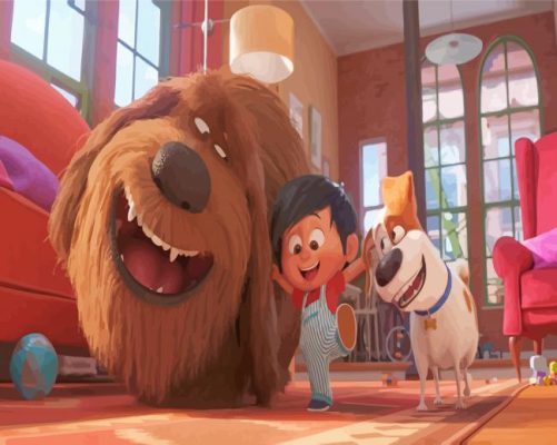 Katie Max And Duke The Secret Life Of Pets Characters Paint By Numbers