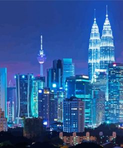 Kuala Lumpur At Night Paint By Numbers