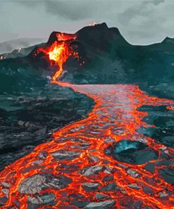 Lava Volcano Paint By Numbers