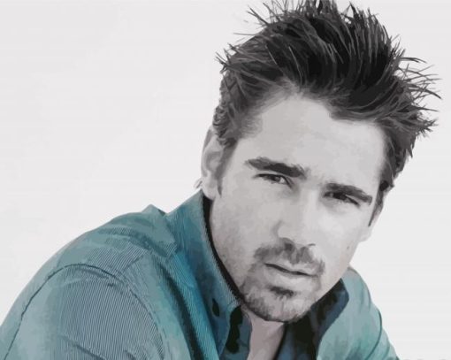 Monochrome Colin Farrell Paint By Numbers