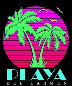 Playa Del Carmen Poster Illustration Art Paint By Numbers