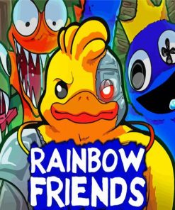 Rainbow Friends Cartoon Poster Paint By Numbers