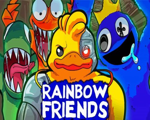 Rainbow Friends Cartoon Poster Paint By Numbers