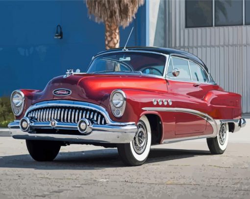 Red 1953 Buick Paint By Numbers