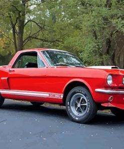 Red 66 Ford Mustang Paint By Numbers