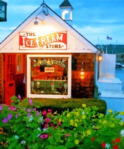 Rockport Massachusetts Ice Cream Store Paint By Numbers