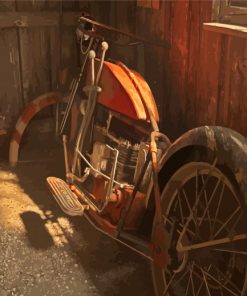 Rusty Old Motorcycle Paint By Numbers