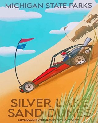 Silver Lake Michigan State Park Poster Paint By Numbers