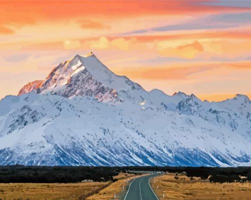 Snowy Mount Cook Paint By Numbers