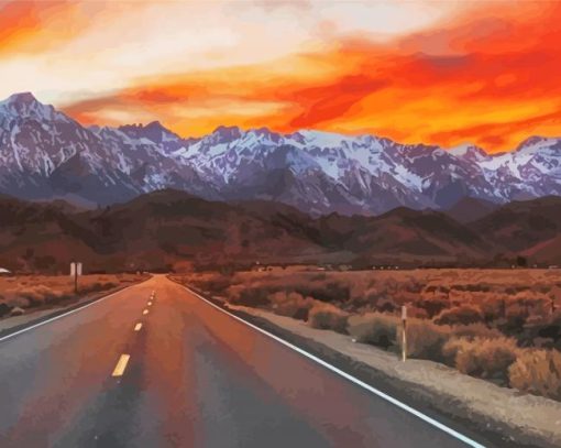 Sunset Over Lone Pine Paint By Numbers