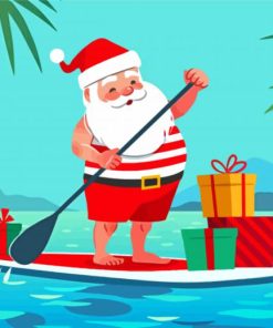 Surfing Santa Paint By Numbers