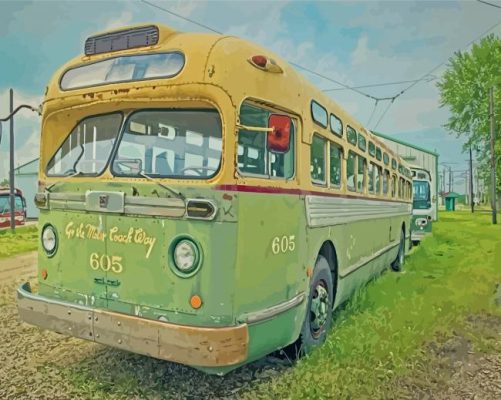 Vintage Bus Paint By Numbers