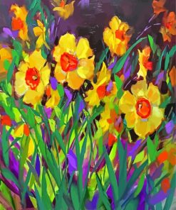 Violet And Daffodils Paint By Numbers