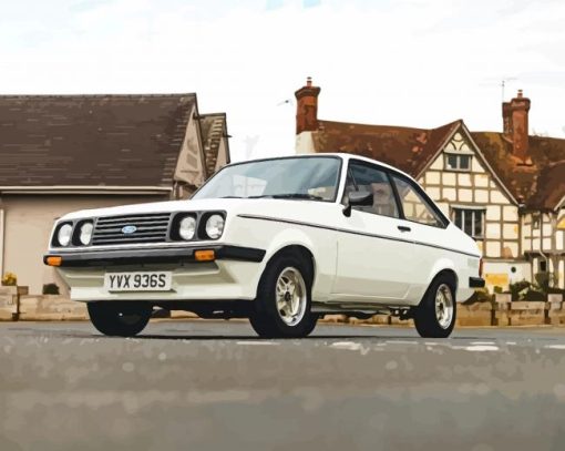 White Escort RS 2000 Paint By Numbers