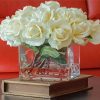 White Flowers In Glass Vase Paint By Numbers