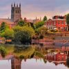 Worcester Buildings By The River Paint By Numbers