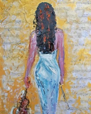 Abstract Lonely Musician Woman Paint By Numbers