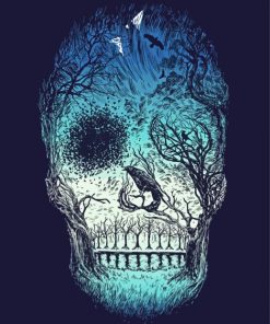 Abstract Skull And Tree Paint By Numbers